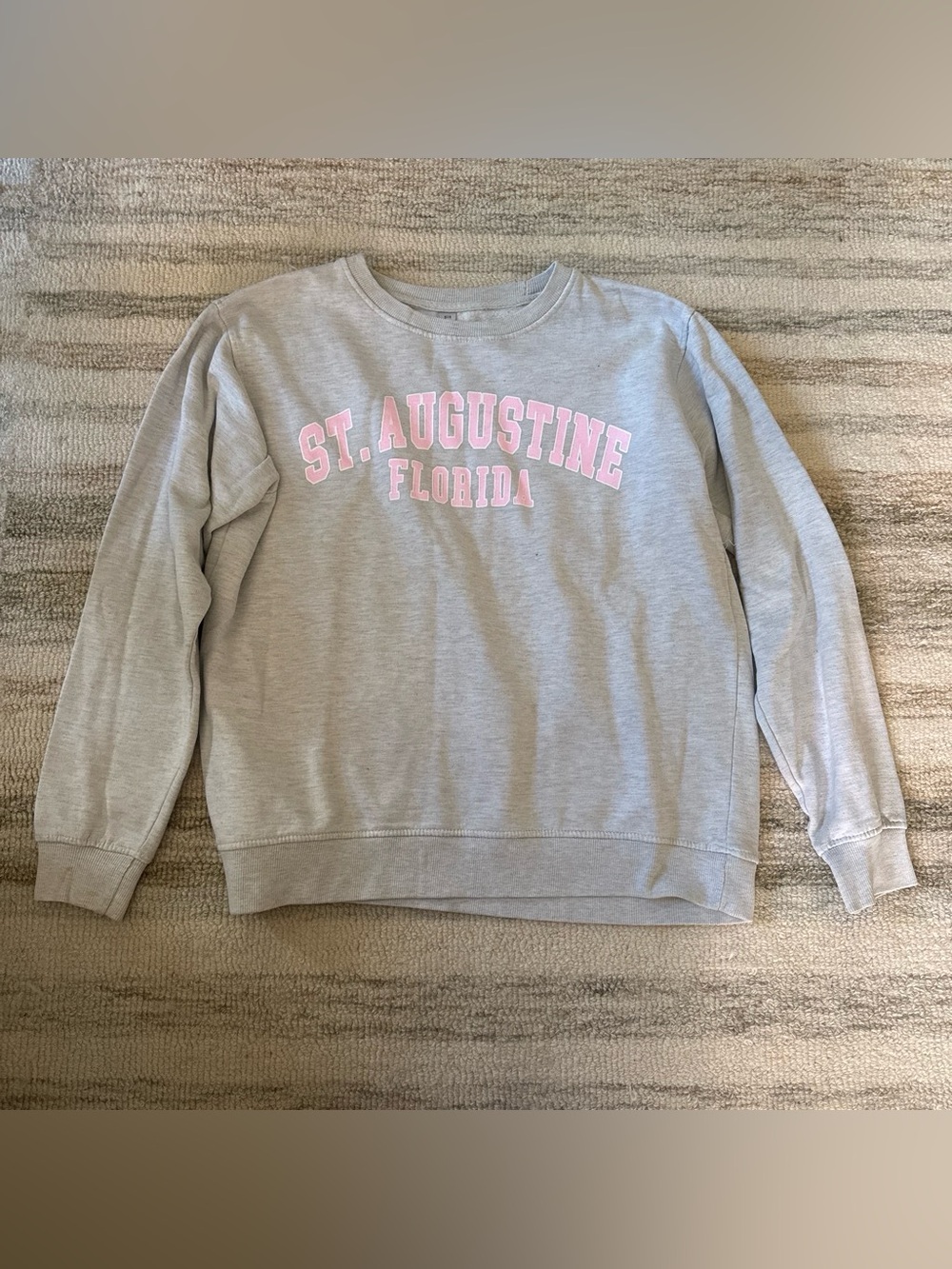 St. Augustine Florida Sweatshirt - Gray with Pink Lettering